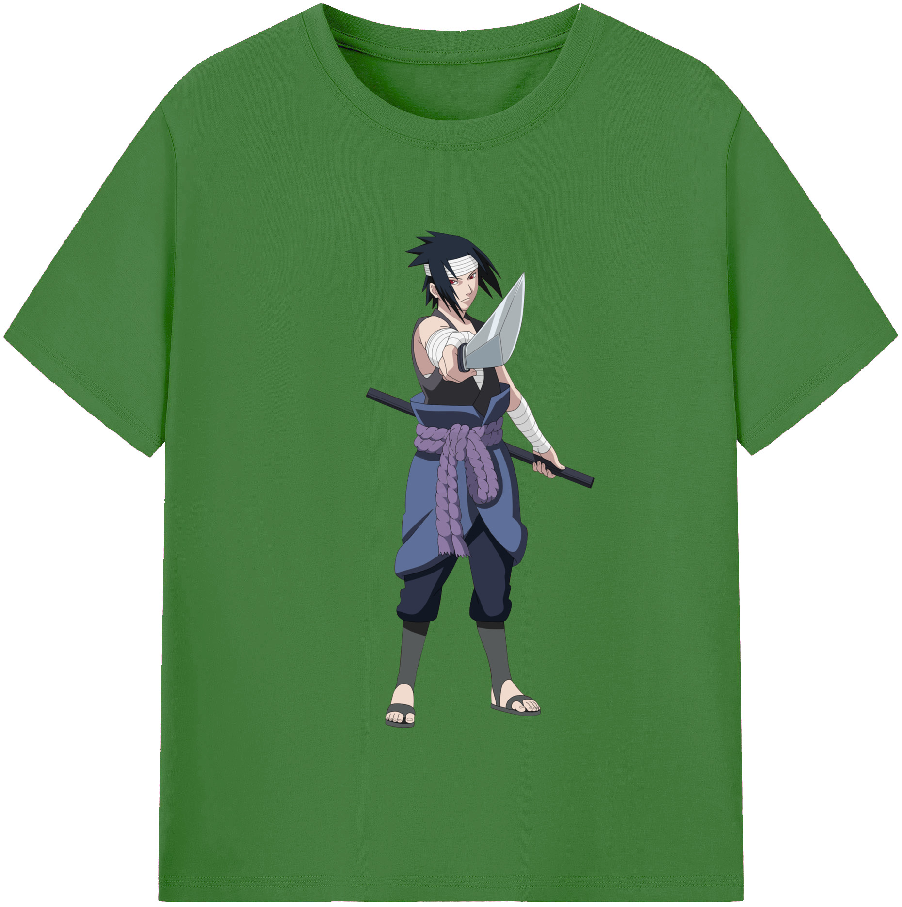 （画像用） NARUTO -ナルト- うちは サスケ Uchiha Sasuke レディースカジュアルプリントTシャツ（綿100％）